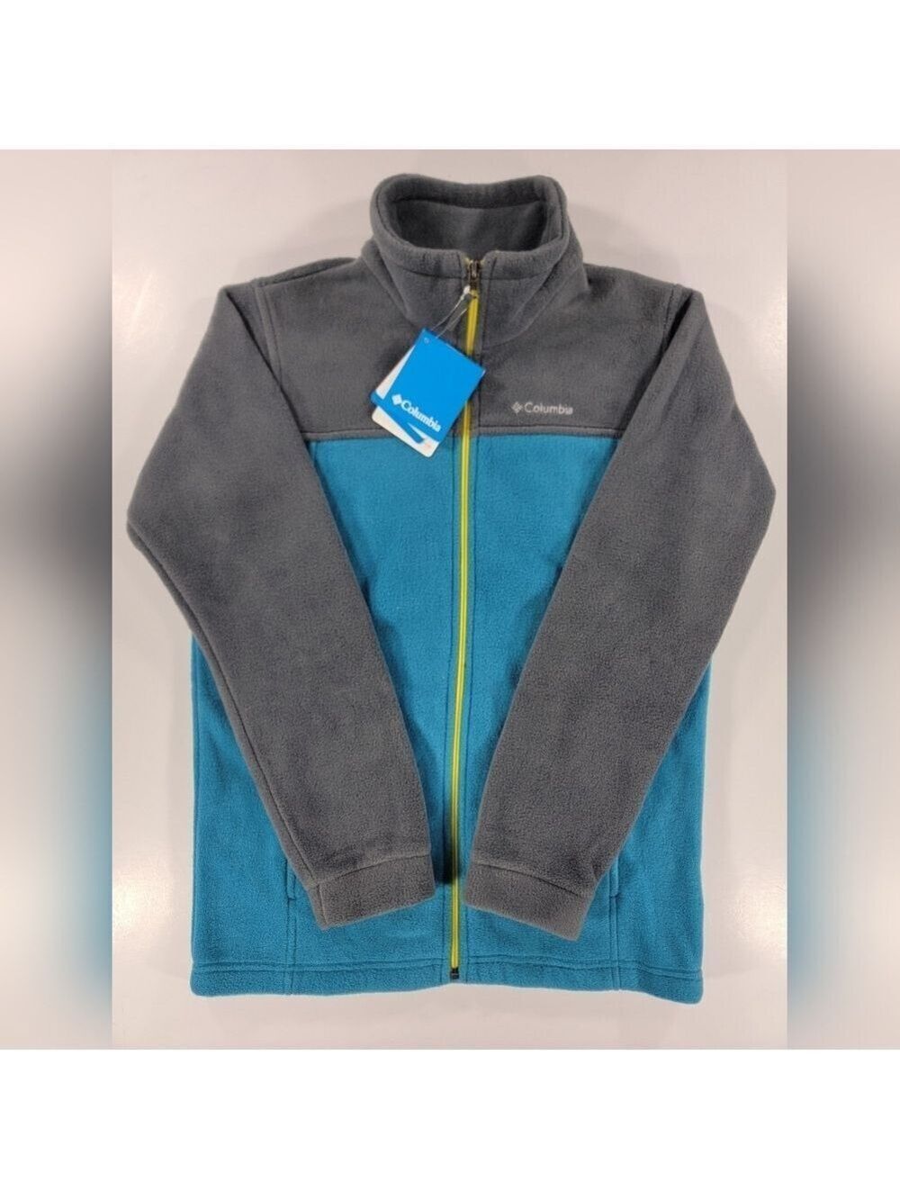NEW Columbia Flattop Ridge Fleece Jacket Full Zip Blue Youth Large Mock Neck NWT